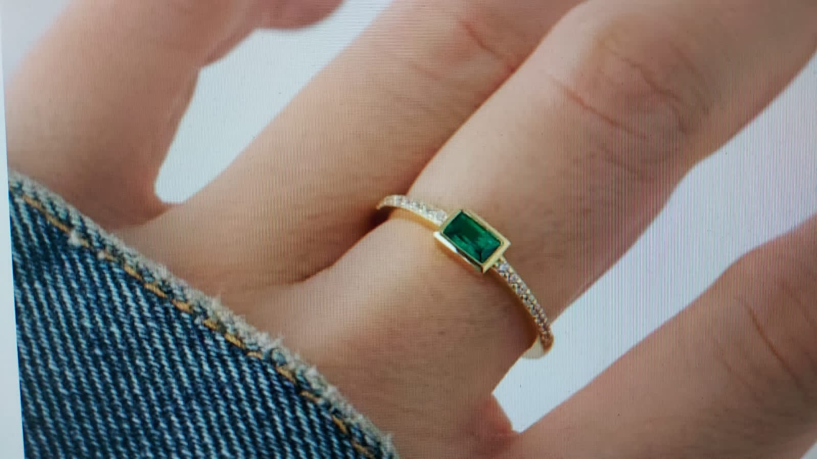 0.83ct Emerald & Princess Cut Diamond Ring in 18kt Gold | Burton's –  Burton's Gems and Opals